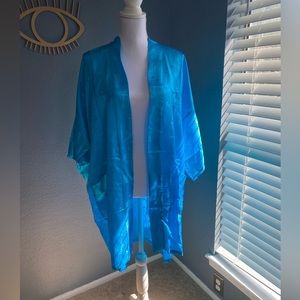 Blue Vintage Chinese Kimono with pockets